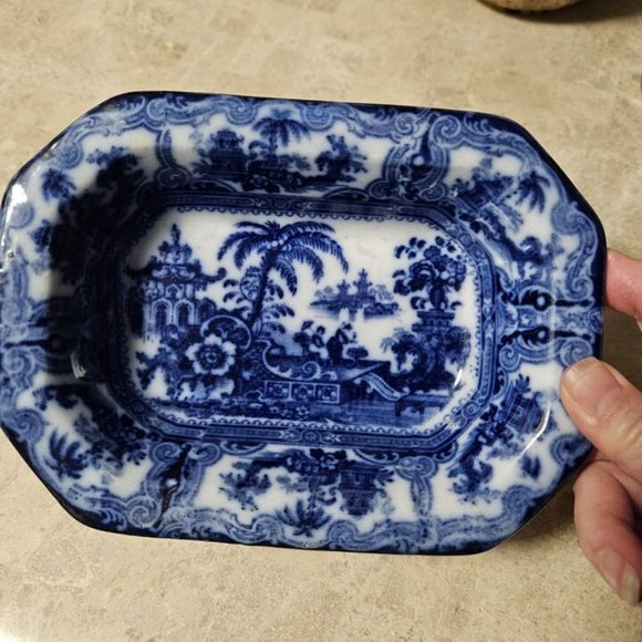 SOLD! Flow Blue W. Adams & Co Kyber pattern Antique c.1890's Excellent Condition - Picture 7 of 13